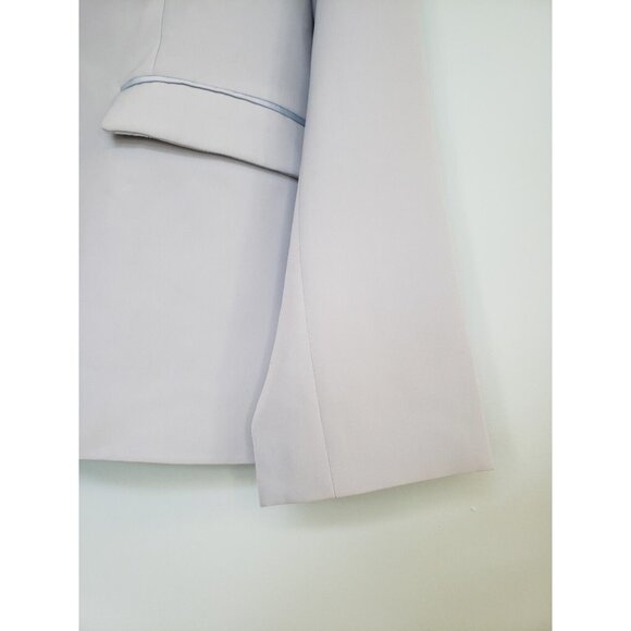 Allegra K Women's Sz L Blue Long Sleeve Blazer Jacket Button Satin Lapel NWT - Picture 3 of 6